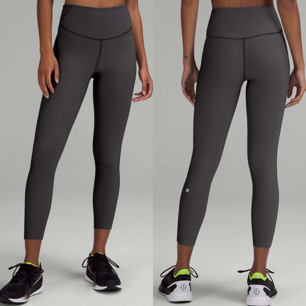 Lululemon Base‎ Pace High Rise Leggings Running NEW Black Grey Womens Size 2 NWT